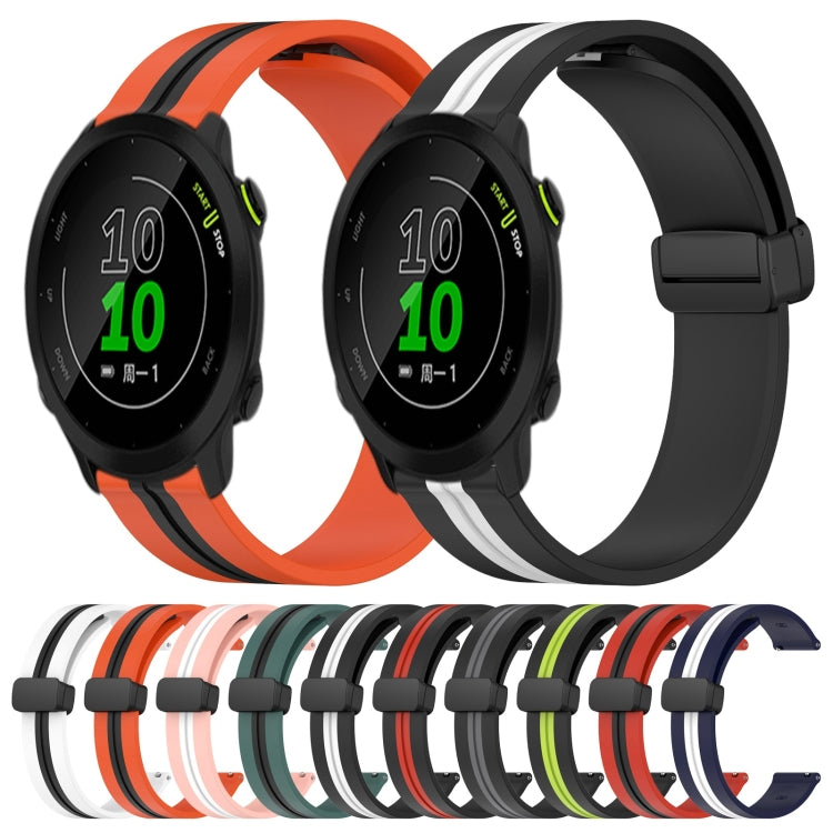 For Garmin Forerunner 158 20mm Folding Magnetic Clasp Silicone Watch Band