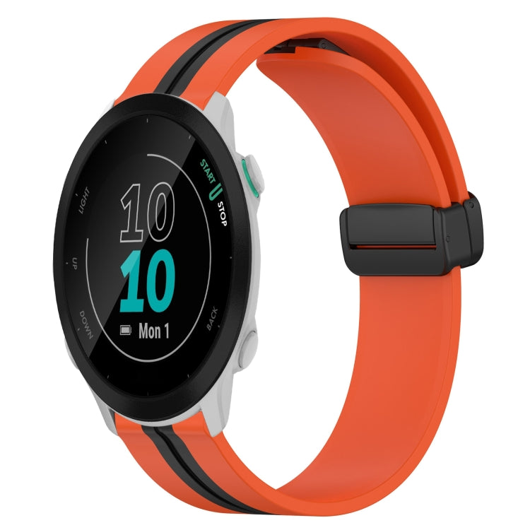For Garmin Forerunner 55 20mm Folding Magnetic Clasp Silicone Watch Band