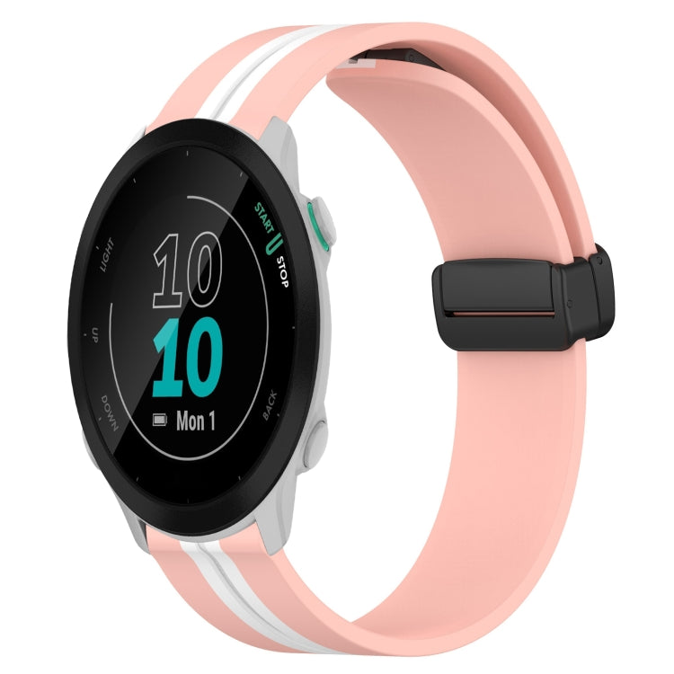For Garmin Forerunner 55 20mm Folding Magnetic Clasp Silicone Watch Band