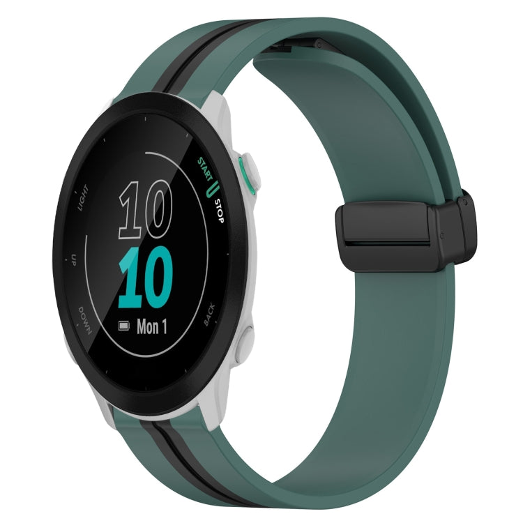 For Garmin Forerunner 55 20mm Folding Magnetic Clasp Silicone Watch Band