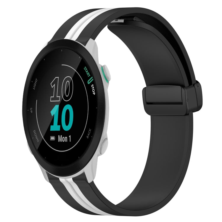 For Garmin Forerunner 55 20mm Folding Magnetic Clasp Silicone Watch Band