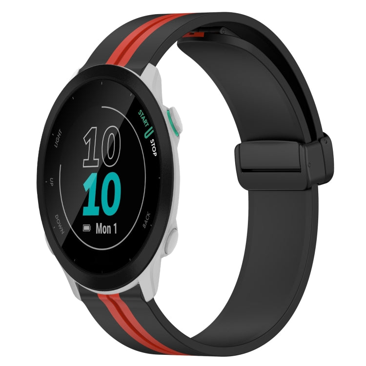For Garmin Forerunner 55 20mm Folding Magnetic Clasp Silicone Watch Band