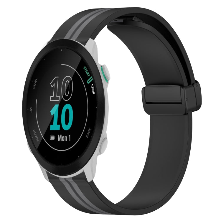 For Garmin Forerunner 55 20mm Folding Magnetic Clasp Silicone Watch Band