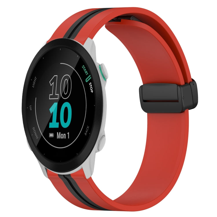 For Garmin Forerunner 55 20mm Folding Magnetic Clasp Silicone Watch Band