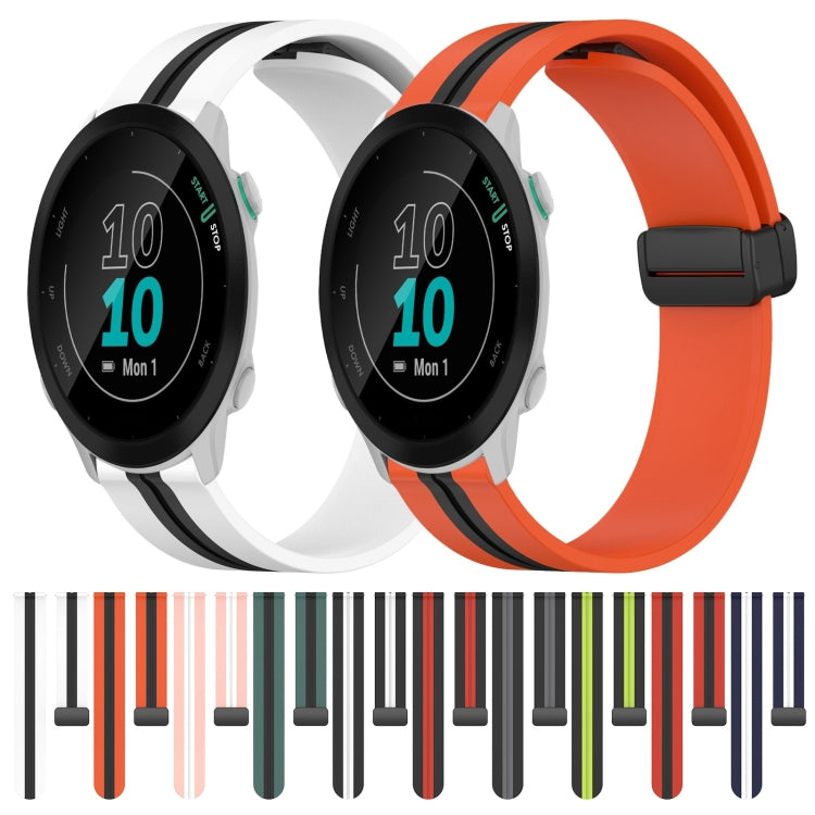 For Garmin Forerunner 55 20mm Folding Magnetic Clasp Silicone Watch Band