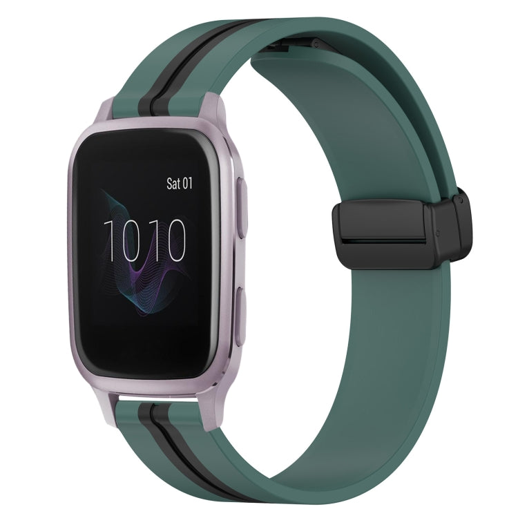 For Garmin Venu SQ 20mm Folding Magnetic Clasp Silicone Watch Band
