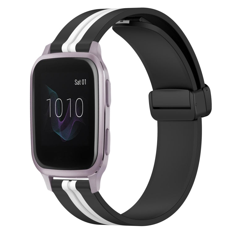 For Garmin Venu SQ 20mm Folding Magnetic Clasp Silicone Watch Band