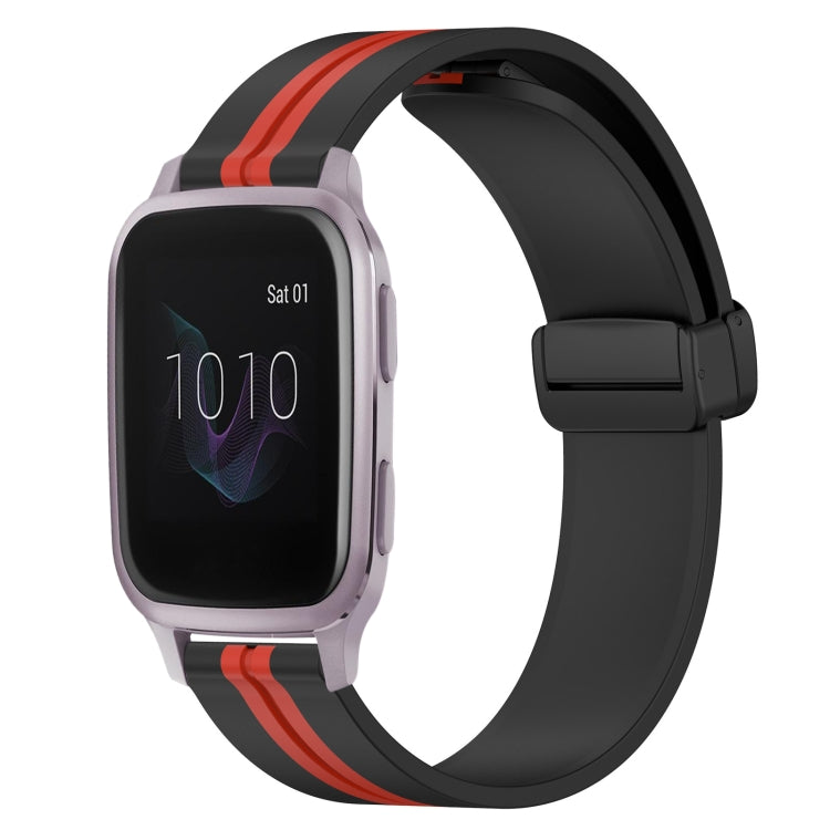 For Garmin Venu SQ 20mm Folding Magnetic Clasp Silicone Watch Band