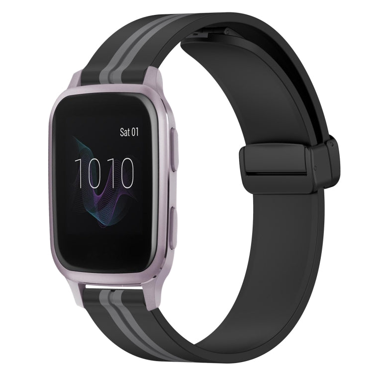 For Garmin Venu SQ 20mm Folding Magnetic Clasp Silicone Watch Band