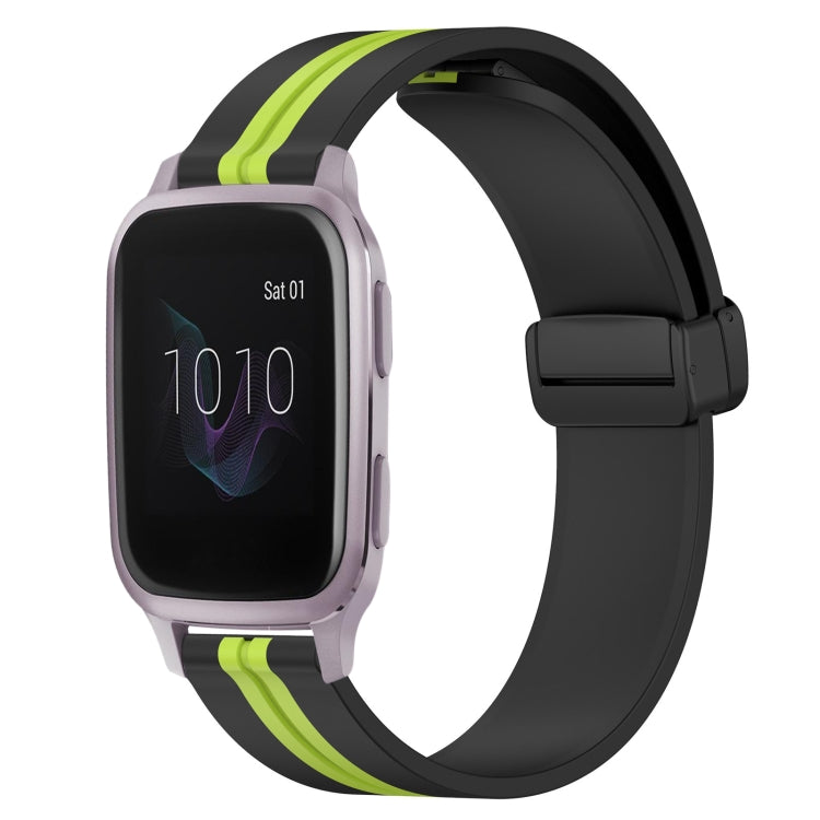For Garmin Venu SQ 20mm Folding Magnetic Clasp Silicone Watch Band