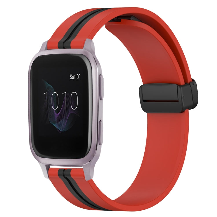 For Garmin Venu SQ 20mm Folding Magnetic Clasp Silicone Watch Band