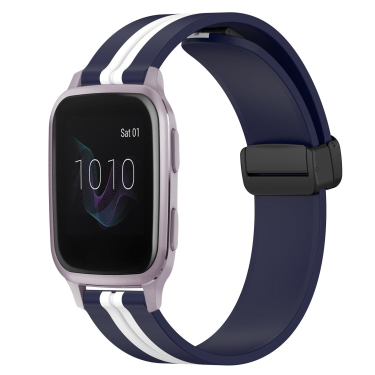 For Garmin Venu SQ 20mm Folding Magnetic Clasp Silicone Watch Band