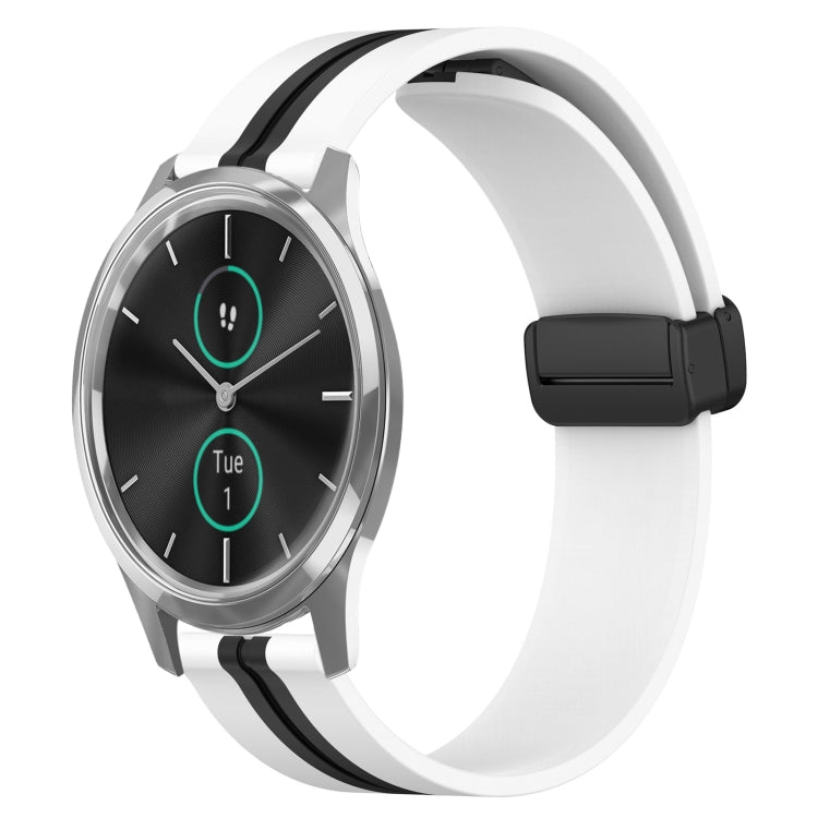 For Garminmove Luxe 20mm Folding Magnetic Clasp Silicone Watch Band