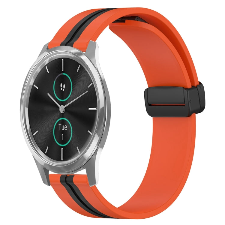 For Garminmove Luxe 20mm Folding Magnetic Clasp Silicone Watch Band