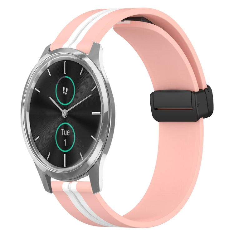 For Garminmove Luxe 20mm Folding Magnetic Clasp Silicone Watch Band