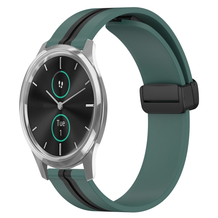 For Garminmove Luxe 20mm Folding Magnetic Clasp Silicone Watch Band