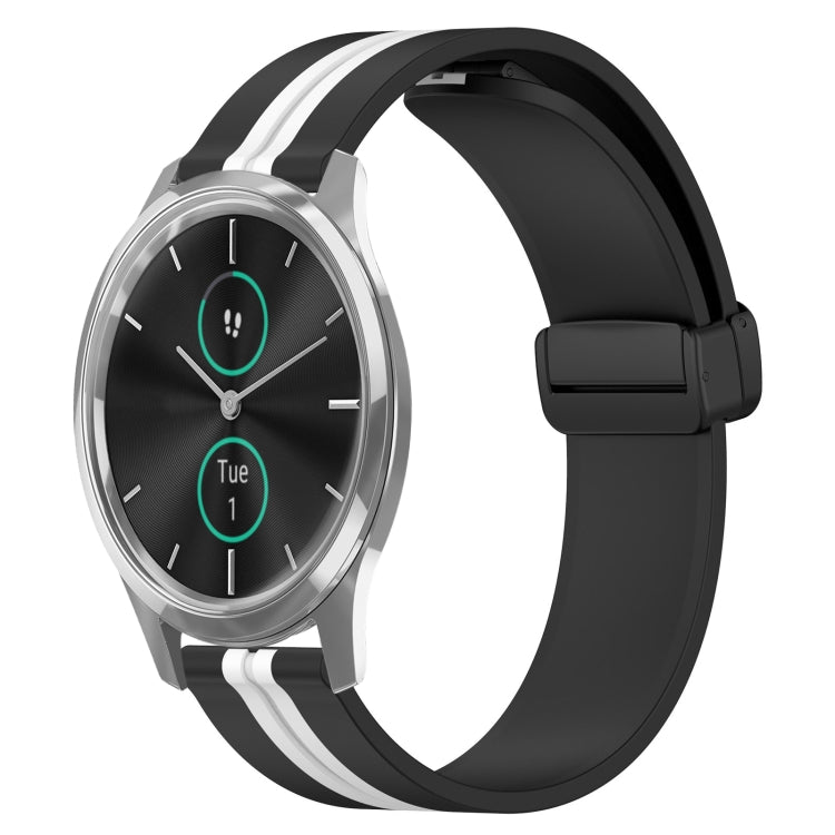 For Garminmove Luxe 20mm Folding Magnetic Clasp Silicone Watch Band