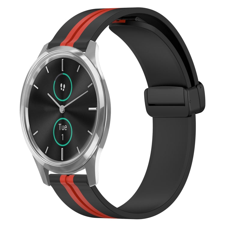 For Garminmove Luxe 20mm Folding Magnetic Clasp Silicone Watch Band