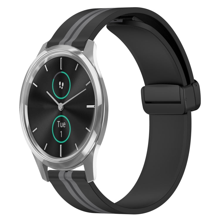 For Garminmove Luxe 20mm Folding Magnetic Clasp Silicone Watch Band