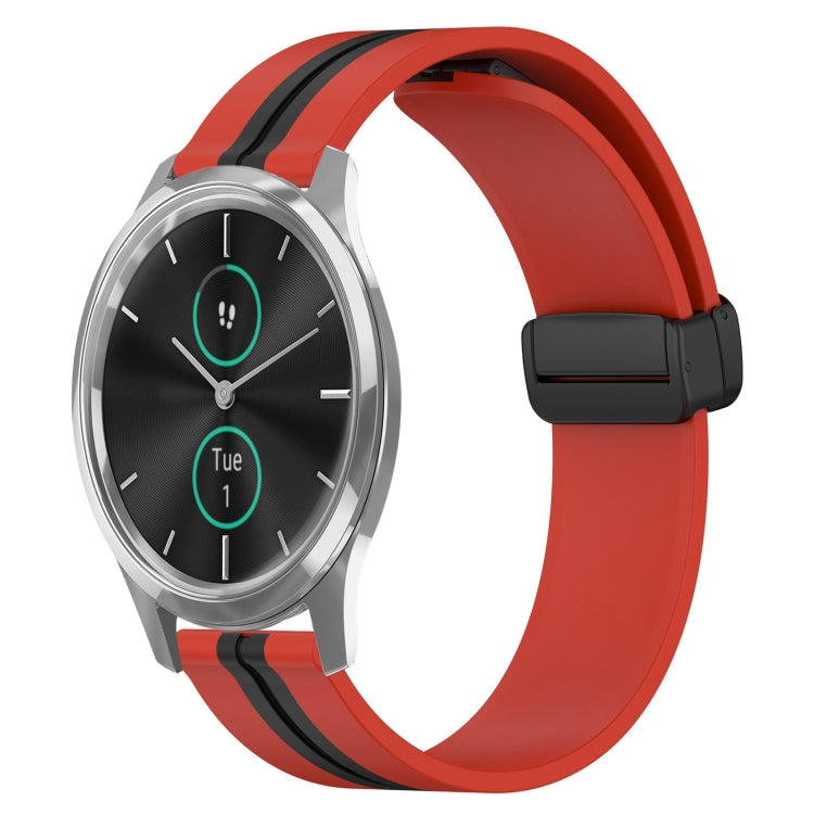 For Garminmove Luxe 20mm Folding Magnetic Clasp Silicone Watch Band