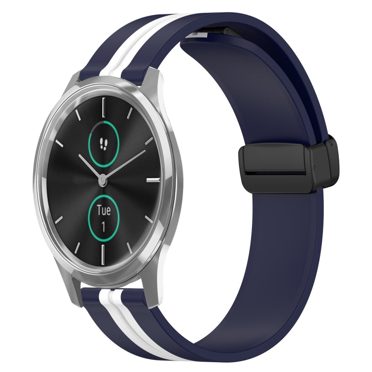 For Garminmove Luxe 20mm Folding Magnetic Clasp Silicone Watch Band