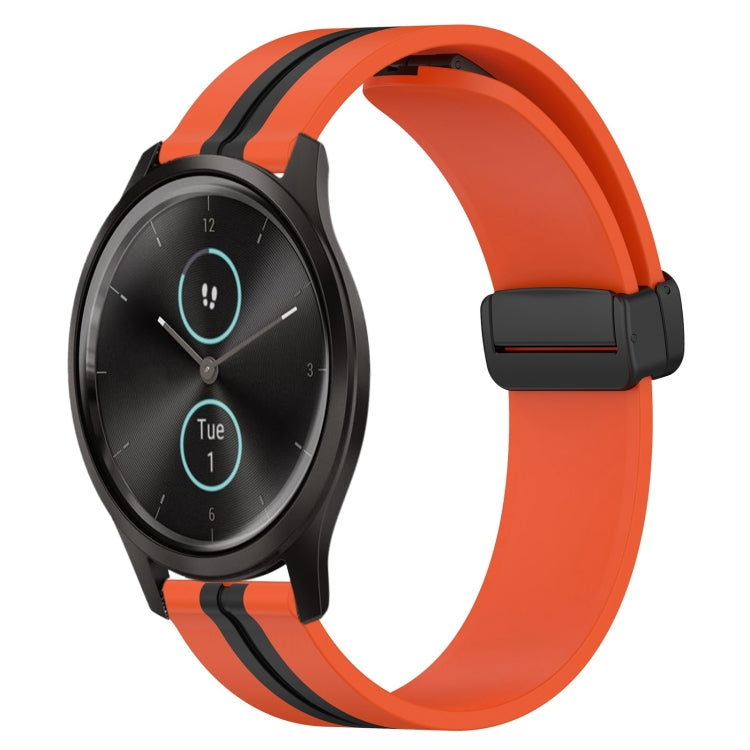 For Garmin Garminmove Style 20mm Folding Magnetic Clasp Silicone Watch Band
