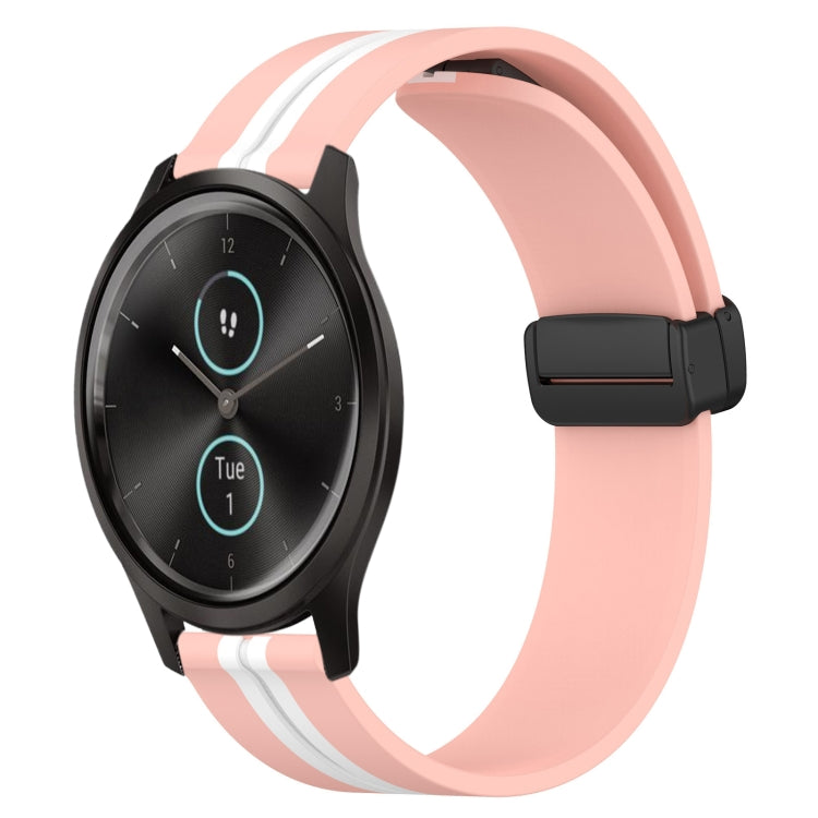 For Garmin Garminmove Style 20mm Folding Magnetic Clasp Silicone Watch Band