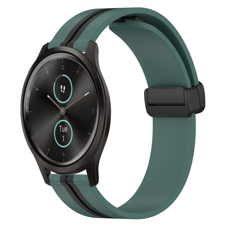 For Garmin Garminmove Style 20mm Folding Magnetic Clasp Silicone Watch Band