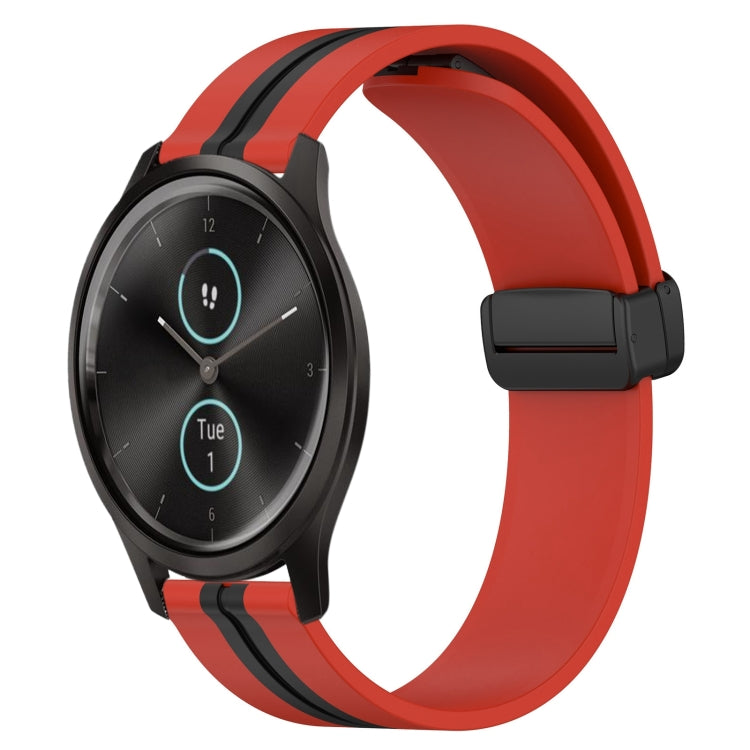 For Garmin Garminmove Style 20mm Folding Magnetic Clasp Silicone Watch Band