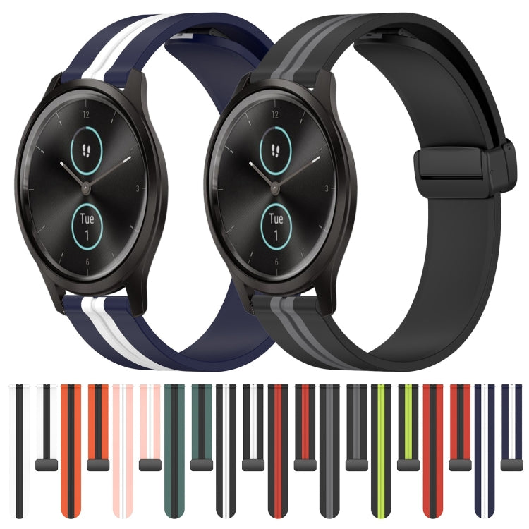 For Garmin Garminmove Style 20mm Folding Magnetic Clasp Silicone Watch Band