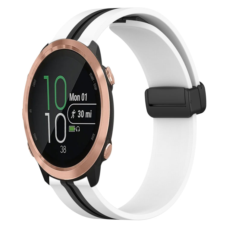 For Garmin Forerunner 645 Music 20mm Folding Magnetic Clasp Silicone Watch Band