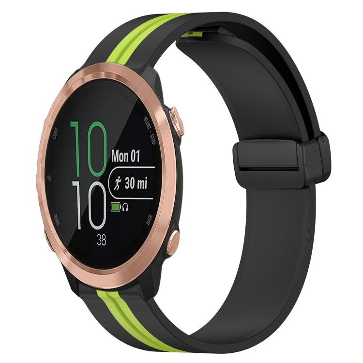 For Garmin Forerunner 645 Music 20mm Folding Magnetic Clasp Silicone Watch Band