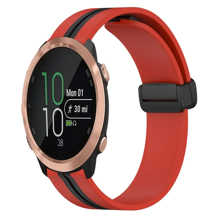 For Garmin Forerunner 645 Music 20mm Folding Magnetic Clasp Silicone Watch Band