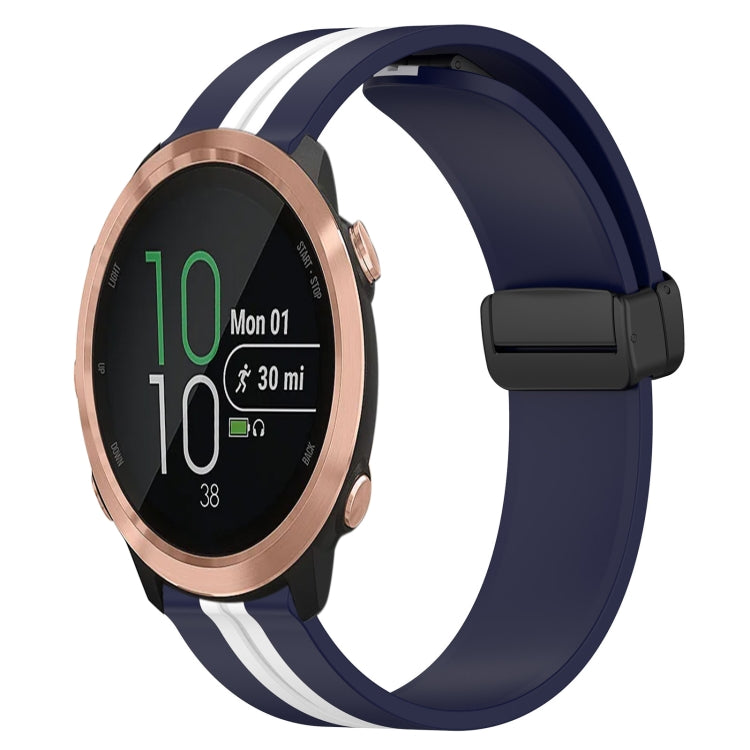 For Garmin Forerunner 645 Music 20mm Folding Magnetic Clasp Silicone Watch Band