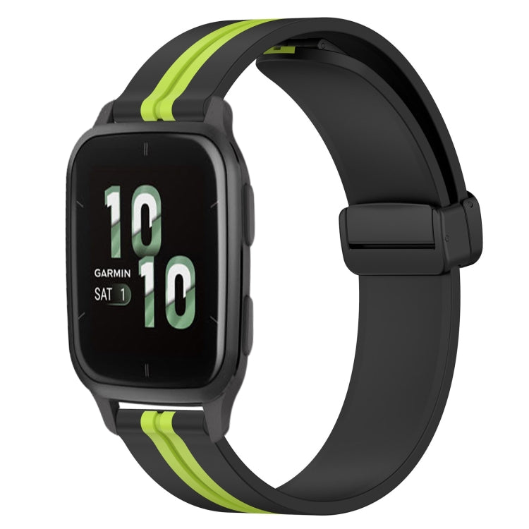 For Garmin Forerunner Sq2 20mm Folding Magnetic Clasp Silicone Watch Band