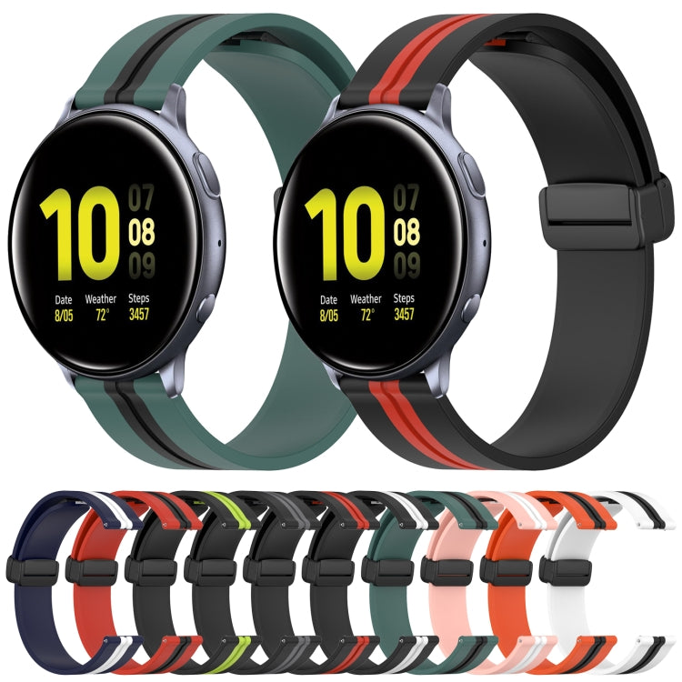 For Samsung Galaxy Watch Active 2 40mm 20mm Folding Magnetic Clasp Silicone Watch Band