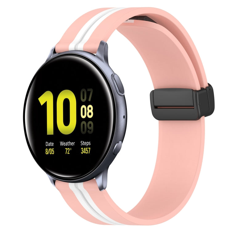 For Samsung Galaxy Watch Active 2 44mm 20mm Folding Magnetic Clasp Silicone Watch Band