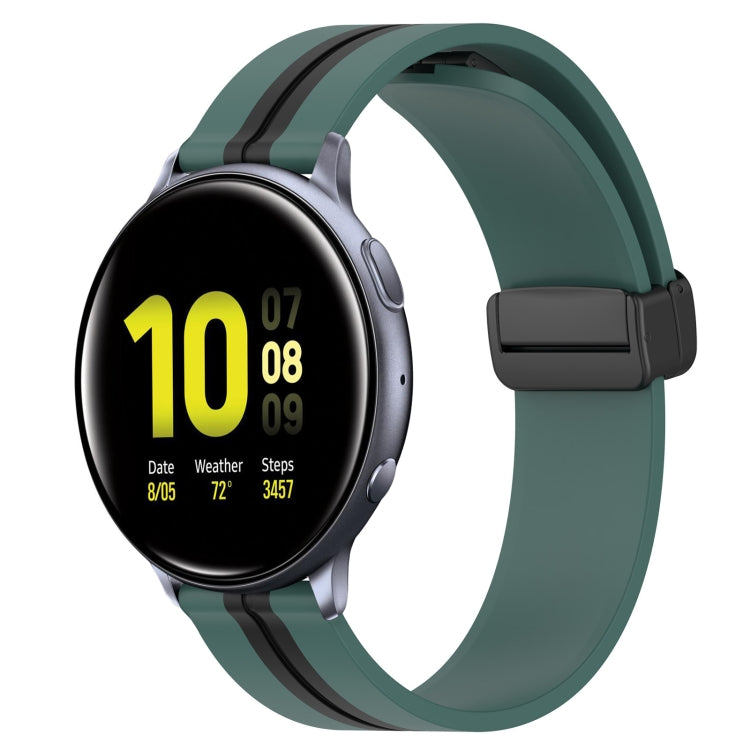 For Samsung Galaxy Watch Active 2 44mm 20mm Folding Magnetic Clasp Silicone Watch Band