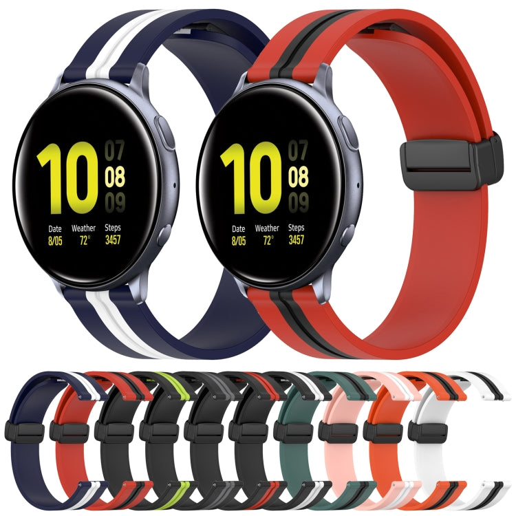 For Samsung Galaxy Watch Active 2 44mm 20mm Folding Magnetic Clasp Silicone Watch Band