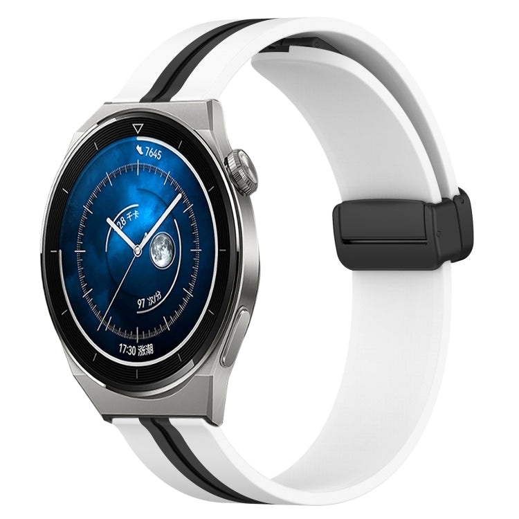 For Huawei Watch GT3 Pro 43mm 20mm Folding Magnetic Clasp Silicone Watch Band