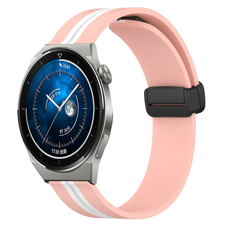 For Huawei Watch GT3 Pro 43mm 20mm Folding Magnetic Clasp Silicone Watch Band