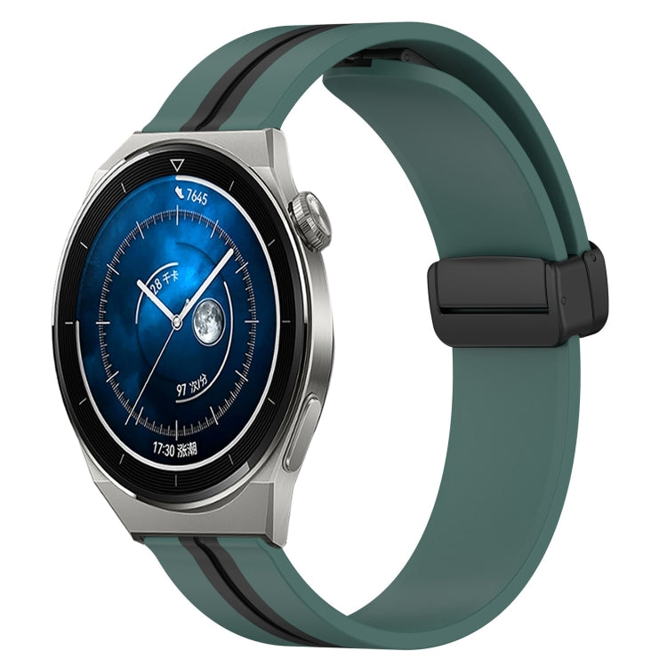 For Huawei Watch GT3 Pro 43mm 20mm Folding Magnetic Clasp Silicone Watch Band