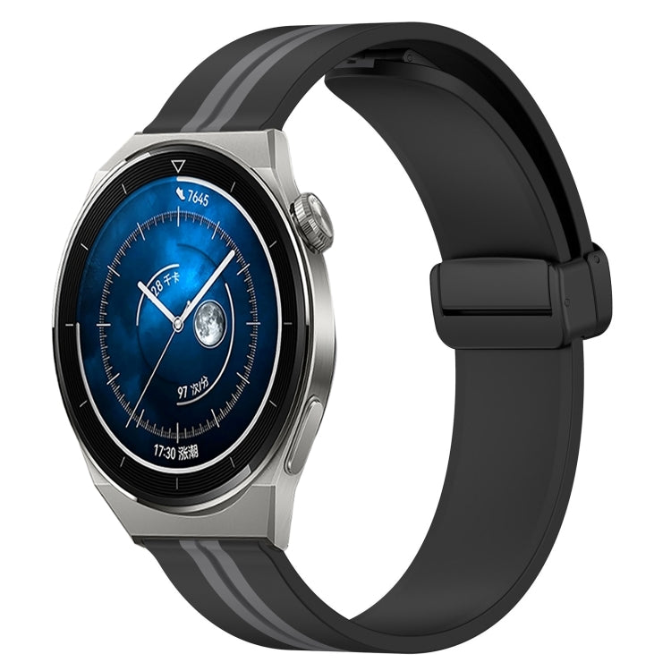 For Huawei Watch GT3 Pro 43mm 20mm Folding Magnetic Clasp Silicone Watch Band