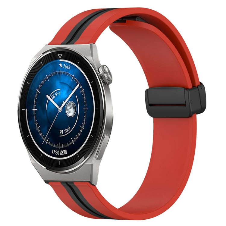 For Huawei Watch GT3 Pro 43mm 20mm Folding Magnetic Clasp Silicone Watch Band