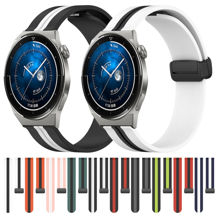 For Huawei Watch GT3 Pro 43mm 20mm Folding Magnetic Clasp Silicone Watch Band