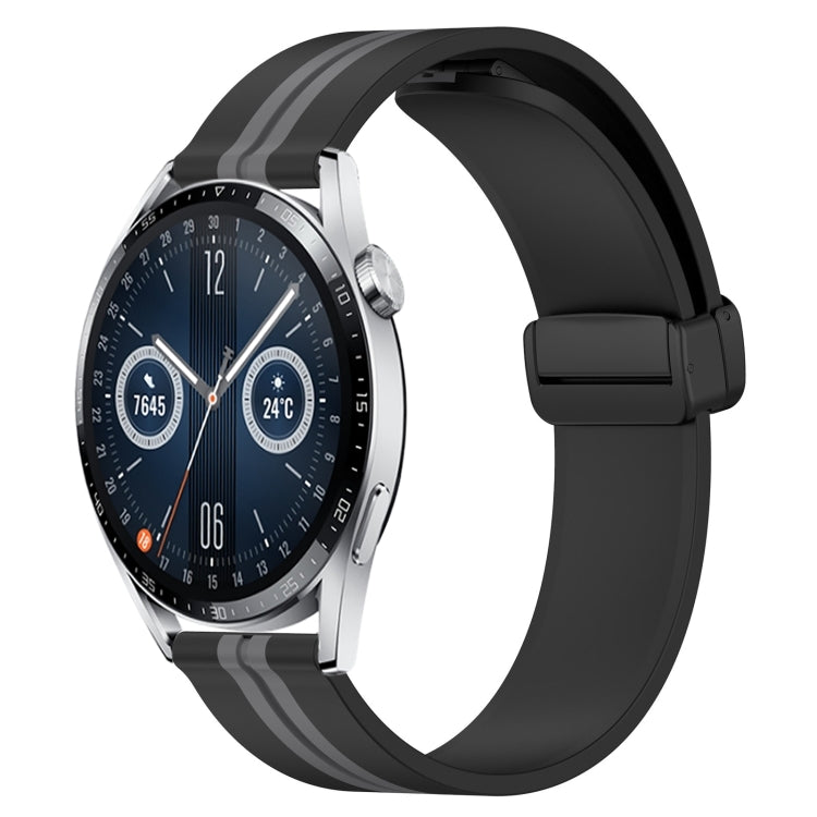 For Huawei Watch GT3 42mm 20mm Folding Magnetic Clasp Silicone Watch Band