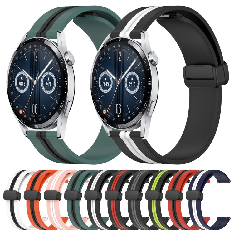 For Huawei Watch GT3 42mm 20mm Folding Magnetic Clasp Silicone Watch Band
