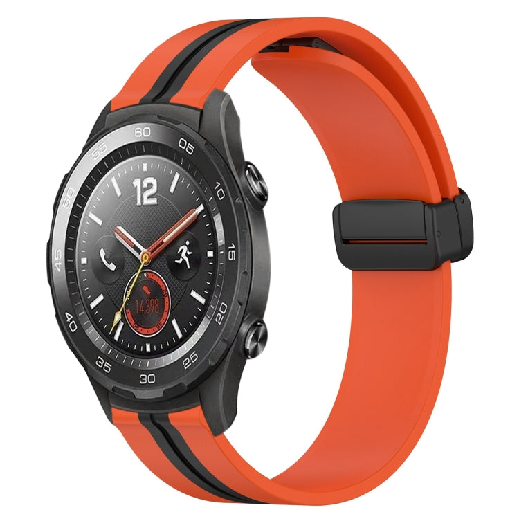 For Huawei Watch 2 20mm Folding Magnetic Clasp Silicone Watch Band