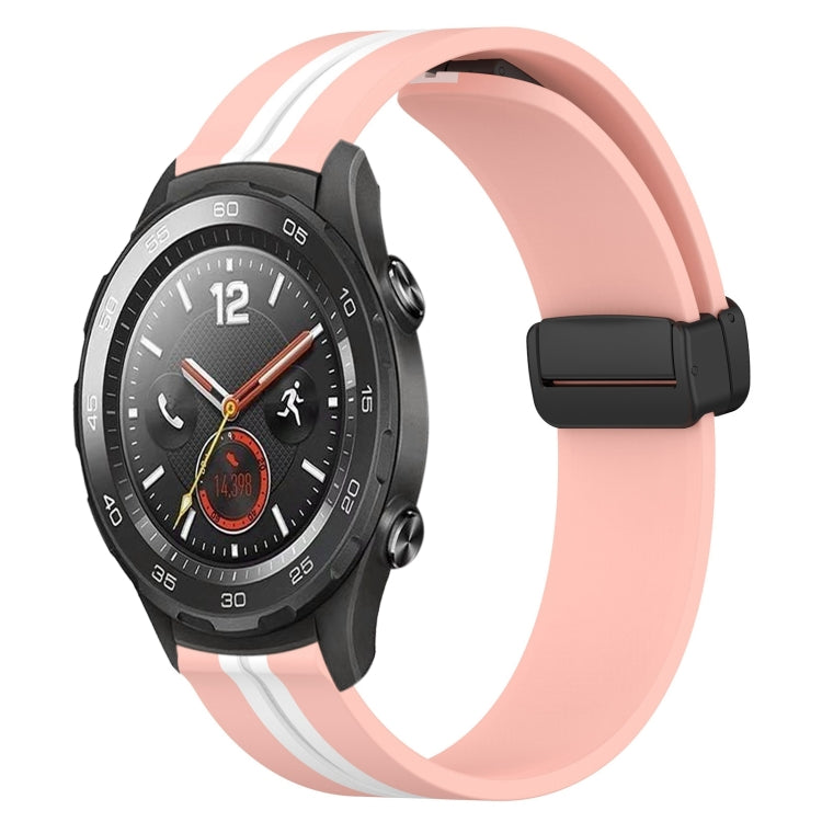 For Huawei Watch 2 20mm Folding Magnetic Clasp Silicone Watch Band