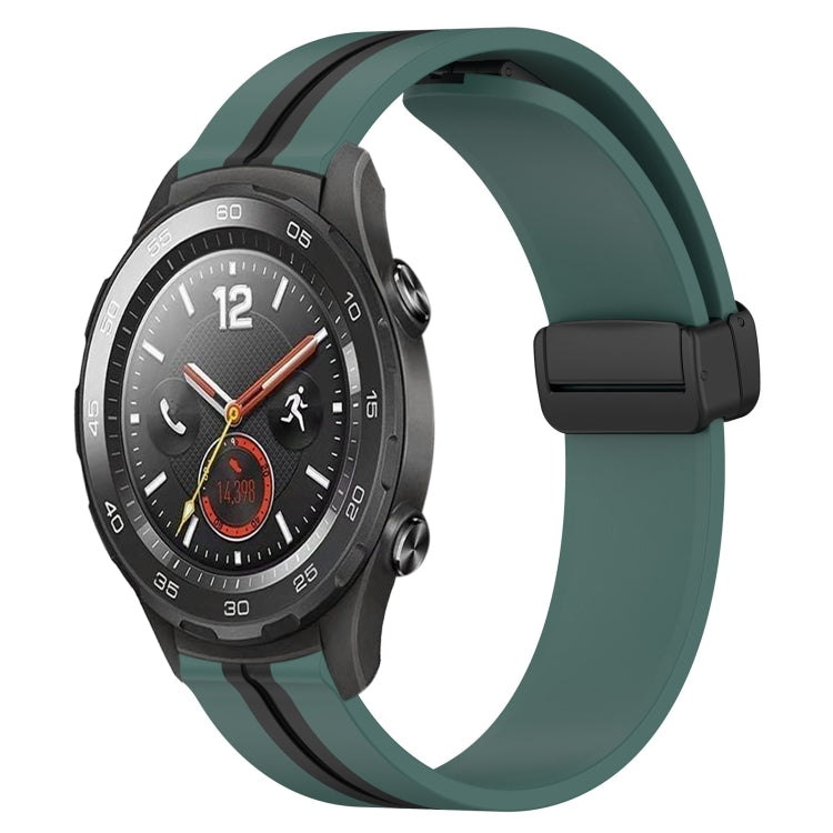 For Huawei Watch 2 20mm Folding Magnetic Clasp Silicone Watch Band